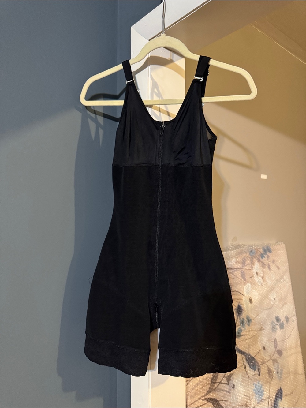 Black Zip-Front Women's Shapewear Bodysuit